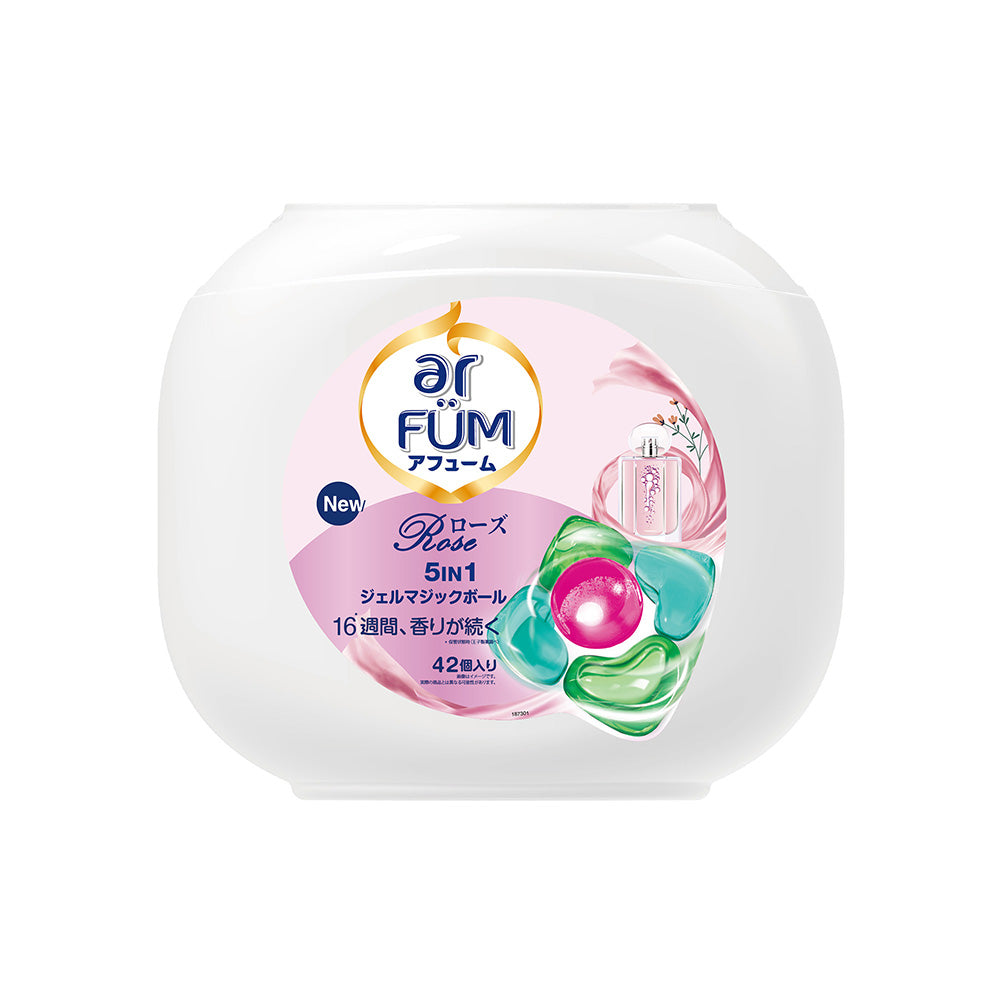 アフューム (arFUM) 香りプレミアムセット!ジェルマジックボール ローズ42粒 本体+アモーレ20粒 詰め替え +リリー 20粒+エターナル 20粒+ブラックレーベル柔軟剤 ラブリーブリス+ファブリックスプレー ハピネス+香りビーズ ピンクラブ+エコバック+洗濯ネット