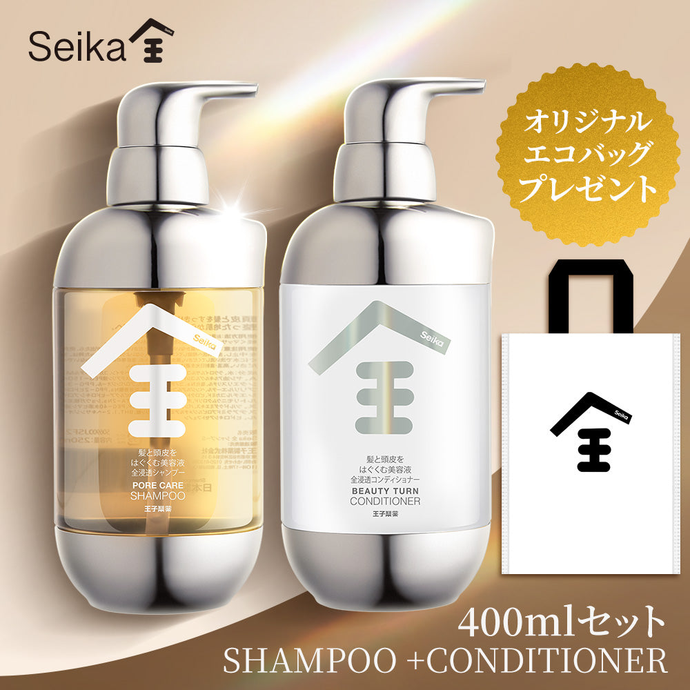【セット】Seika全 シャンプー 400ml + Seika全 コンディショナー 400ml Seika Pore Care Shampoo + Conditioner (セイカゼン ZEN)