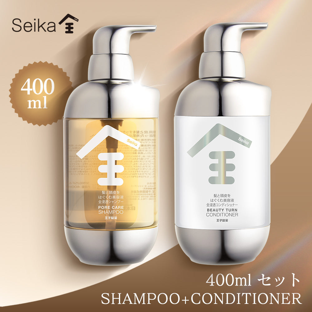 【セット】Seika全 シャンプー 400ml + Seika全 コンディショナー 400ml Seika Pore Care Shampoo + Conditioner (セイカゼン ZEN)