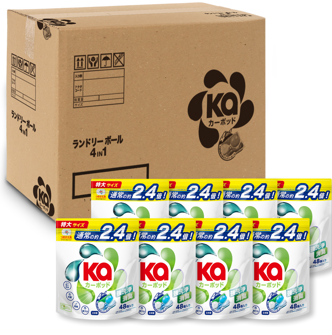 【48粒入×8袋】カーポッド 詰め替え用