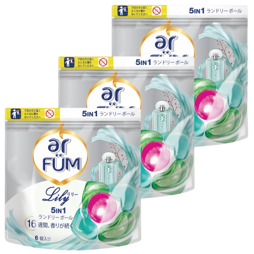 【6粒×3袋】arFUM Lily ユリとアンバーの香り 詰め替え用