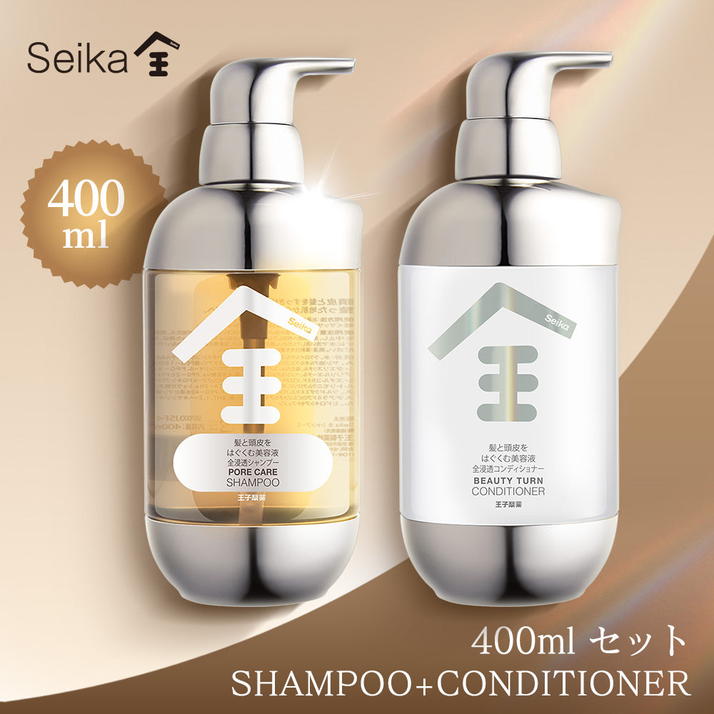 【セット】Seika全 シャンプー 400ml + Seika全 コンディショナー 400ml  Seika Pore Care Shampoo + Conditioner