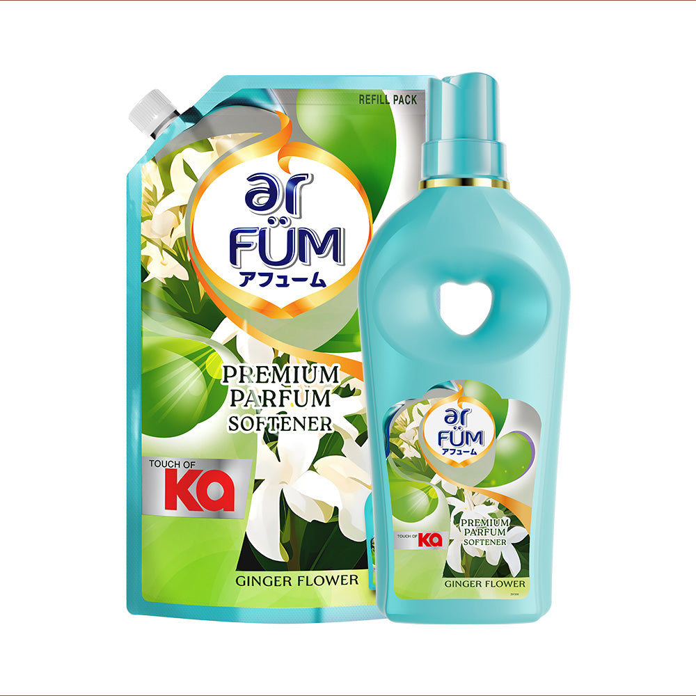 【1,000ml+1700ml】アフューム プレミアム柔軟剤 ジンジャーフラワーの香り本体&詰め替え (日本製)