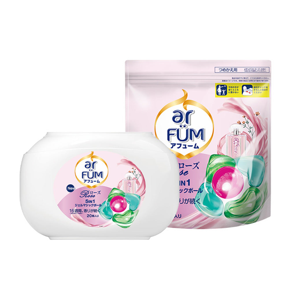 【40粒】arFUM Rose ローズとピーチの香り 5in1 ジェル マジック ボール 本体+詰め替えセット