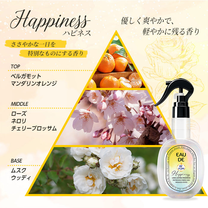 250ml】arFUM(アフューム) ファブリックスプレー Happiness 消臭効果