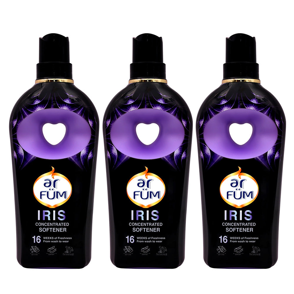 【900ml×3】アフューム(arFUM) 柔軟剤 ブラックレーベル (Black Label) ロマンティック アイリス (IRIS)  バニラ＆カカオの優しい香り本体