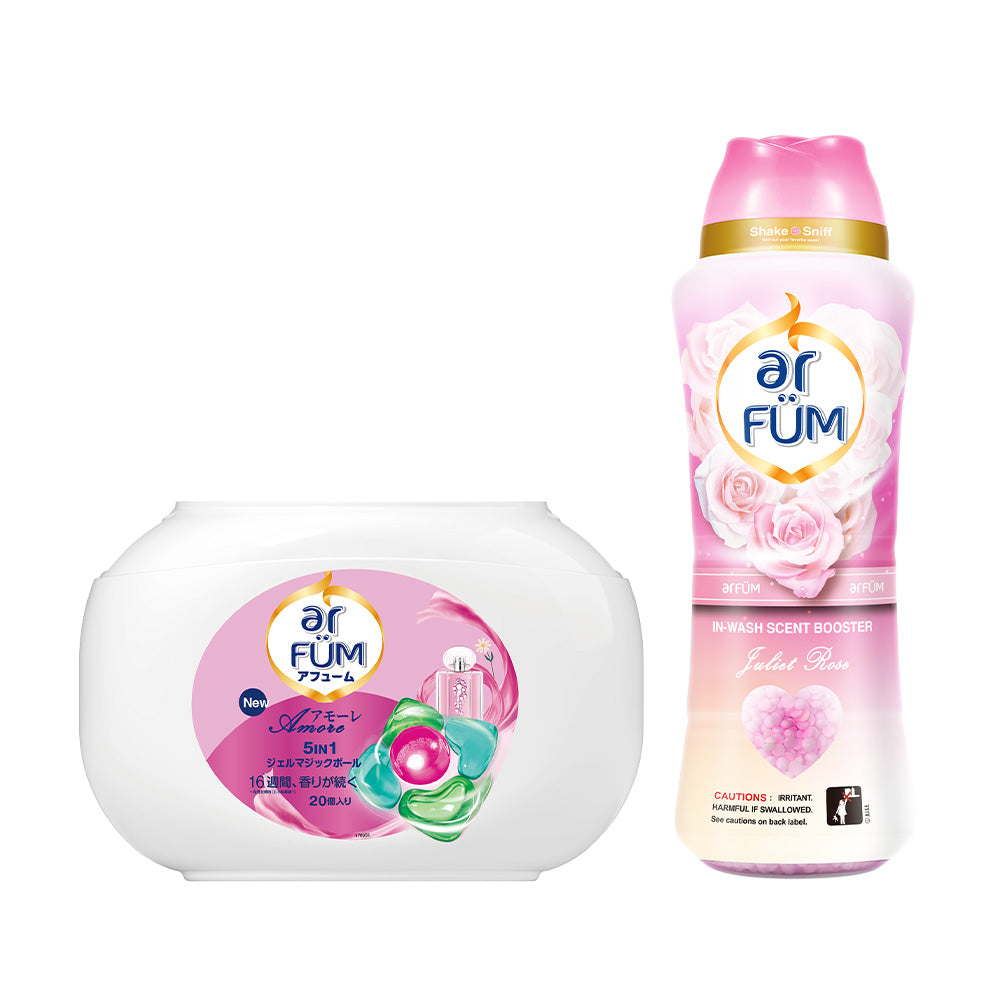 【セット】arFUM amore(アフューム アモーレ) 20粒 本体＋香りビーズ ジュリエットローズ(Juliet Rose) ピーチとローズの柔らかな香り 910ml 本体