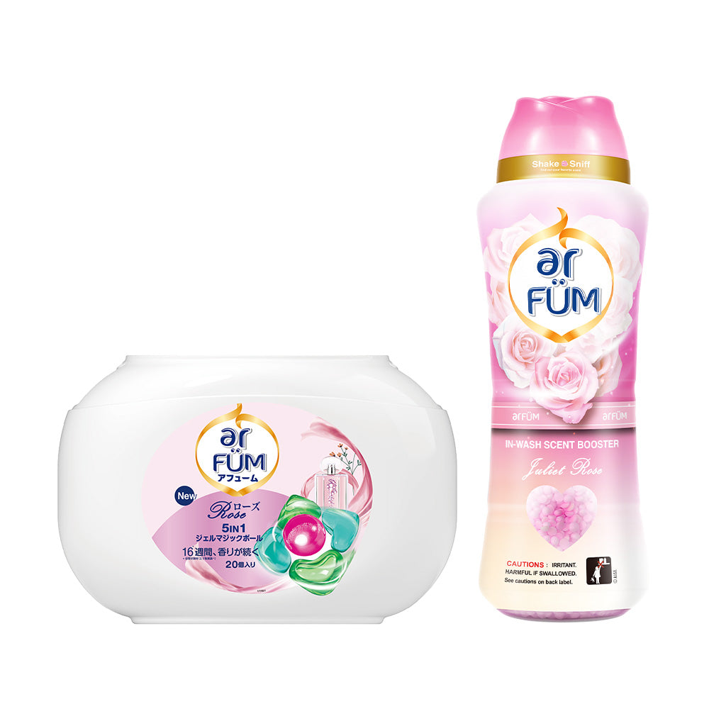 【セット】arFUM Rose(アフューム ローズ) 20粒＋香りビーズ ジュリエットローズ(Juliet Rose) ピーチ＆ローズの柔らかな香り 910ml