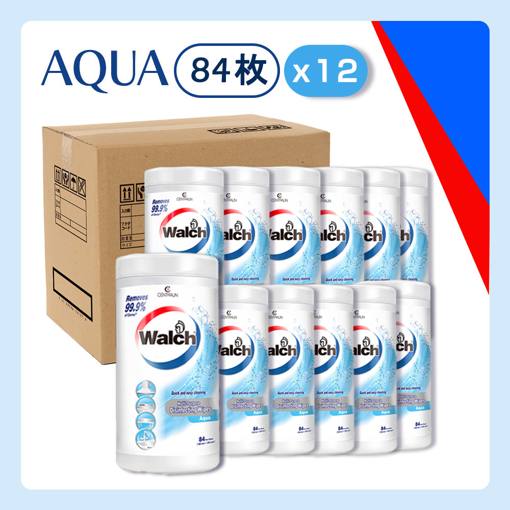 除菌ウェットシート Walch(ウォルシュ) アクア(AQUA) 12本セット
