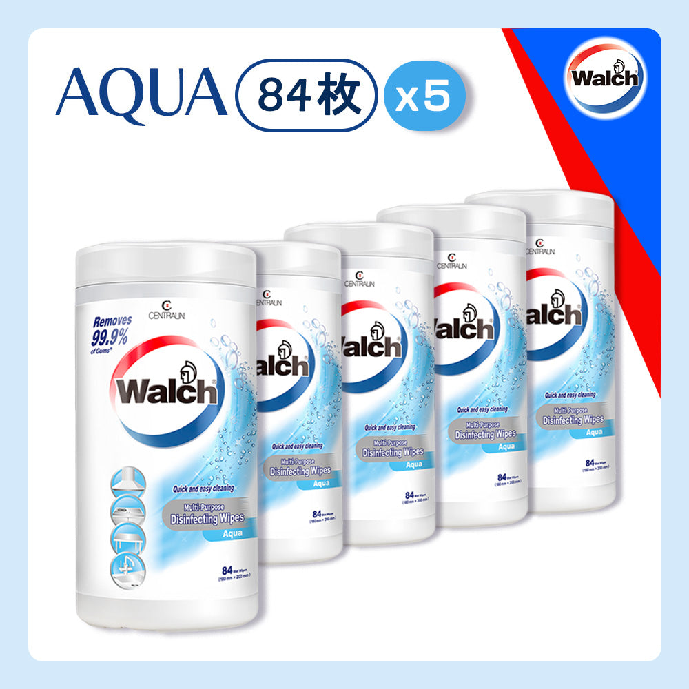 除菌ウェットシート Walch(ウォルシュ) アクア(AQUA) 5本セット