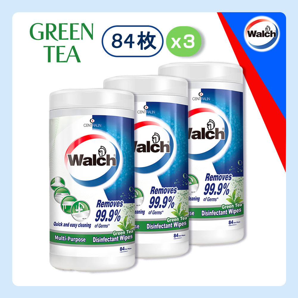除菌ウェットシート Walch(ウォルシュ) グリーンティー(Green Tea) 3本セット