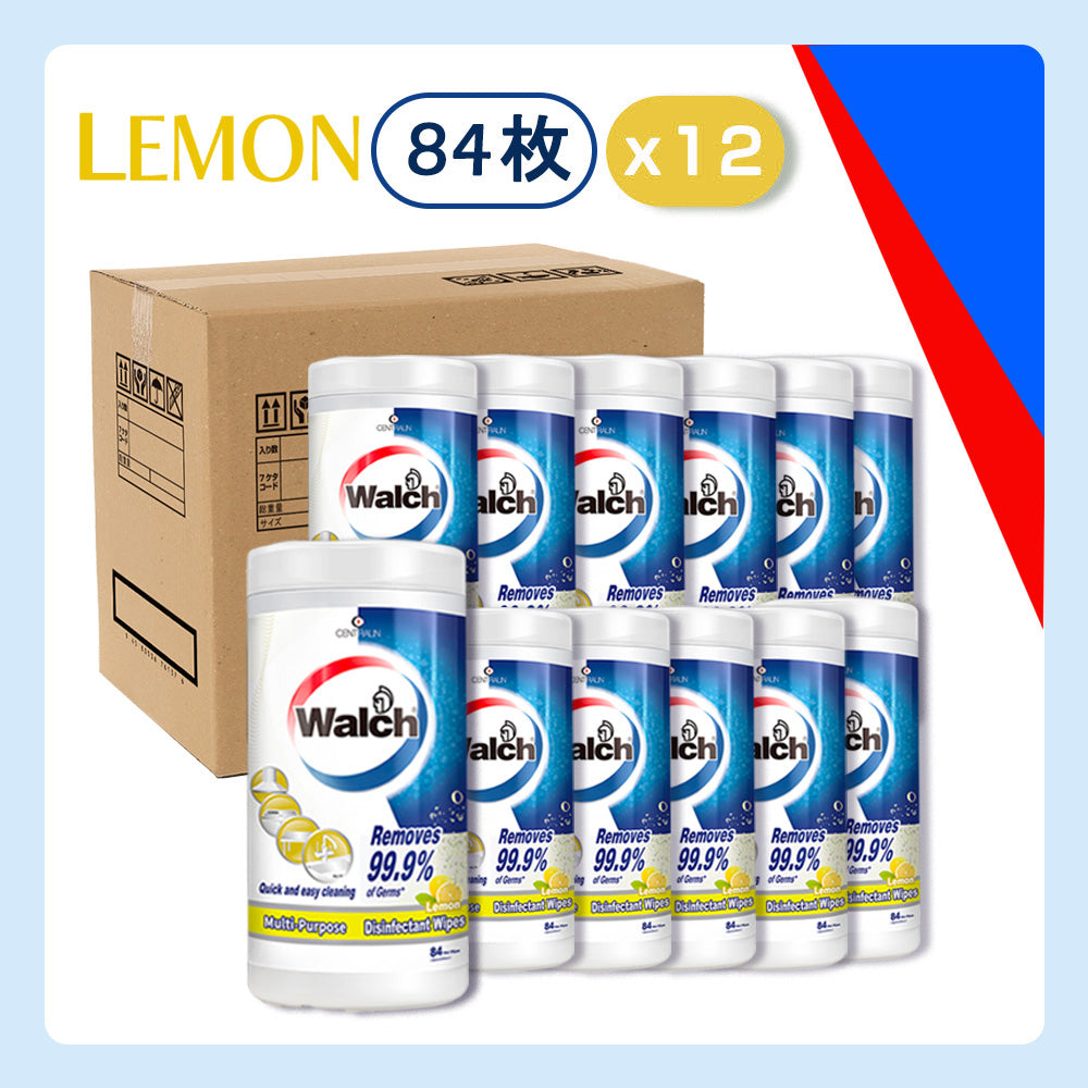 除菌ウェットシート Walch(ウォルシュ) レモン(Lemon) 12本セット