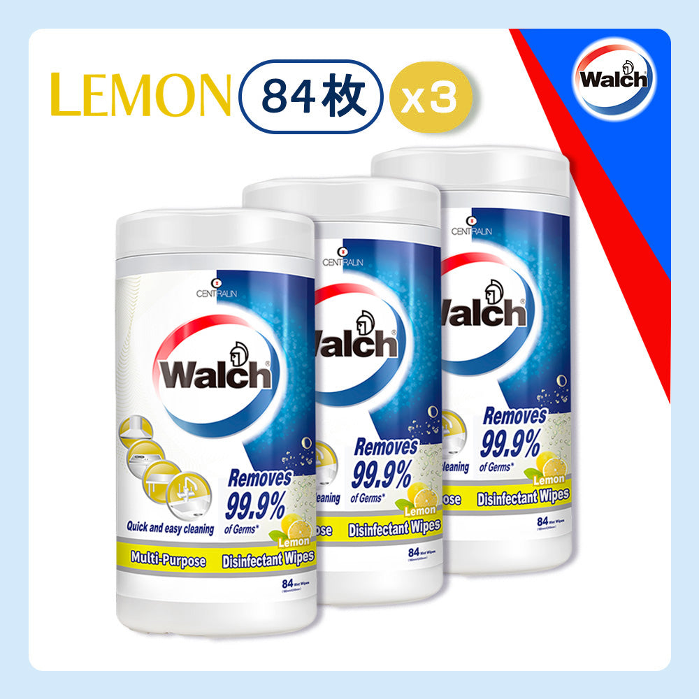 除菌ウェットシート Walch(ウォルシュ) レモン(Lemon) 3本セット